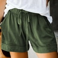 thumbnail image 1 of UTTOASFAY Woman Pants Womens Comfy Drawstring Splice Casual Pants Elastic Waist Pocketed Loose Shorts Pants Army Green 10(XL), 1 of 7