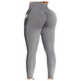 thumbnail image 1 of UTTOASFAY Woman Pants Womens High Waist Yoga Pants Tummy Control Slimming Booty Leggings Workout Running Butt Lift Tights with Pockets Gray 4(S), 1 of 6