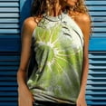 thumbnail image 1 of UTTOASFAY Womans Shirts Women'S Tops Fashion Casual Loose Strapless Printed Ladies Halter Neck Vest Tops Green 12(XXL), 1 of 7