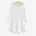 thumbnail image 1 of LoyisViDion Women Coats Plus Size Clearance Woman'S Casual Solid Color Plush Buttons Long Sleeved Hooded Plush Coat Top Rollbacks White 12(Xxl), 1 of 8