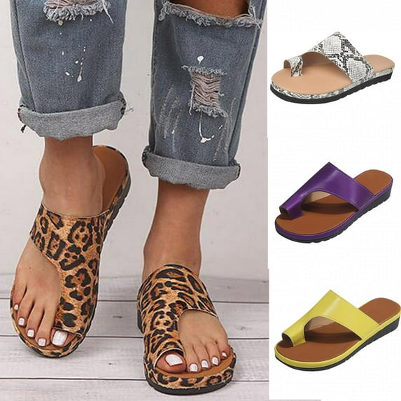 UTTOASFAY Women Dressy Comfy Platform Casual Shoes Summer Beach Travel Slipper Flip Flops Purple 4.5(35)