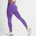 thumbnail image 1 of UTTOASFAY Women High Waist Yoga Pants Seamless Butt Lifting Workout Leggings Purple 10(XL), 1 of 4