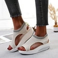 thumbnail image 1 of UTTOASFAY Women’S Sandals Fashion Women Mesh Shoes Summer Sandals Peep Toe Thick Bottom Comfortable Shoes White 7.5, 1 of 8