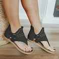 thumbnail image 1 of LoyisViDion Women’S Sandals Clearance New Large Size Casual Flip Flops Flat Beach Flip Flops Women Sandals Flash Picks Black 8, 1 of 4