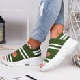 thumbnail image 1 of UTTOASFAY Women’S Sandals Womens Summer Casual Sport Comfortable Elastic Platform Flat Sandals Beach Shoes Green 6.5-7, 1 of 4