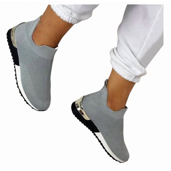 UTTOASFAY Women'S Summer Comfortable Casual Sports Shoes Sandals Stretch Cloth Large Size Shoes White 9(41)