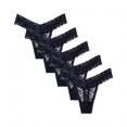 thumbnail image 1 of UTTOASFAY Women'S Thong String Trousers Pack Lace Soft Lingerie Underwear Pack of 5 Dark Blue 10(XL), 1 of 5