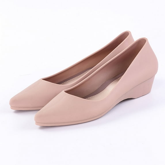 UTTOASFAY Women Shoes Summer Solid Color Jelly Shoes Fashion Non-Slip Soft Bottom Women'S Shoe Sandals Beige 8