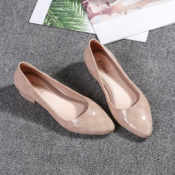 UTTOASFAY Women Shoes Summer Solid Color Plai Pattern Fashion Non-Slip Bottom Women'S Shoes Sandals Beige 8.5