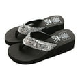 thumbnail image 1 of LoyisViDion Women Slide Sandals Women Summer Fashion Sequin Flip-flops with Slide Beach Sandals Silver 6.5(38), 1 of 8