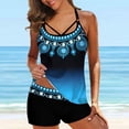 thumbnail image 1 of UTTOASFAY Women Swimsuits On Womens Multi Color Tie-Dye Print Set Two Piece Swimdress and Panty Swimsuits Blue XXL, 1 of 9