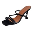 thumbnail image 1 of UTTOASFAY Women Thin Heels Square Toe Casual Sandals Sexy Vintage Fashion High Heels Black 7.5(38), 1 of 6