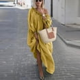 thumbnail image 1 of UTTOASFAY Womens Plus Size Dresses Women Plus Size Daily Casual Dress Open Shoulder Vintage Loose Boho Maxi Dress Yellow XXL, 1 of 9