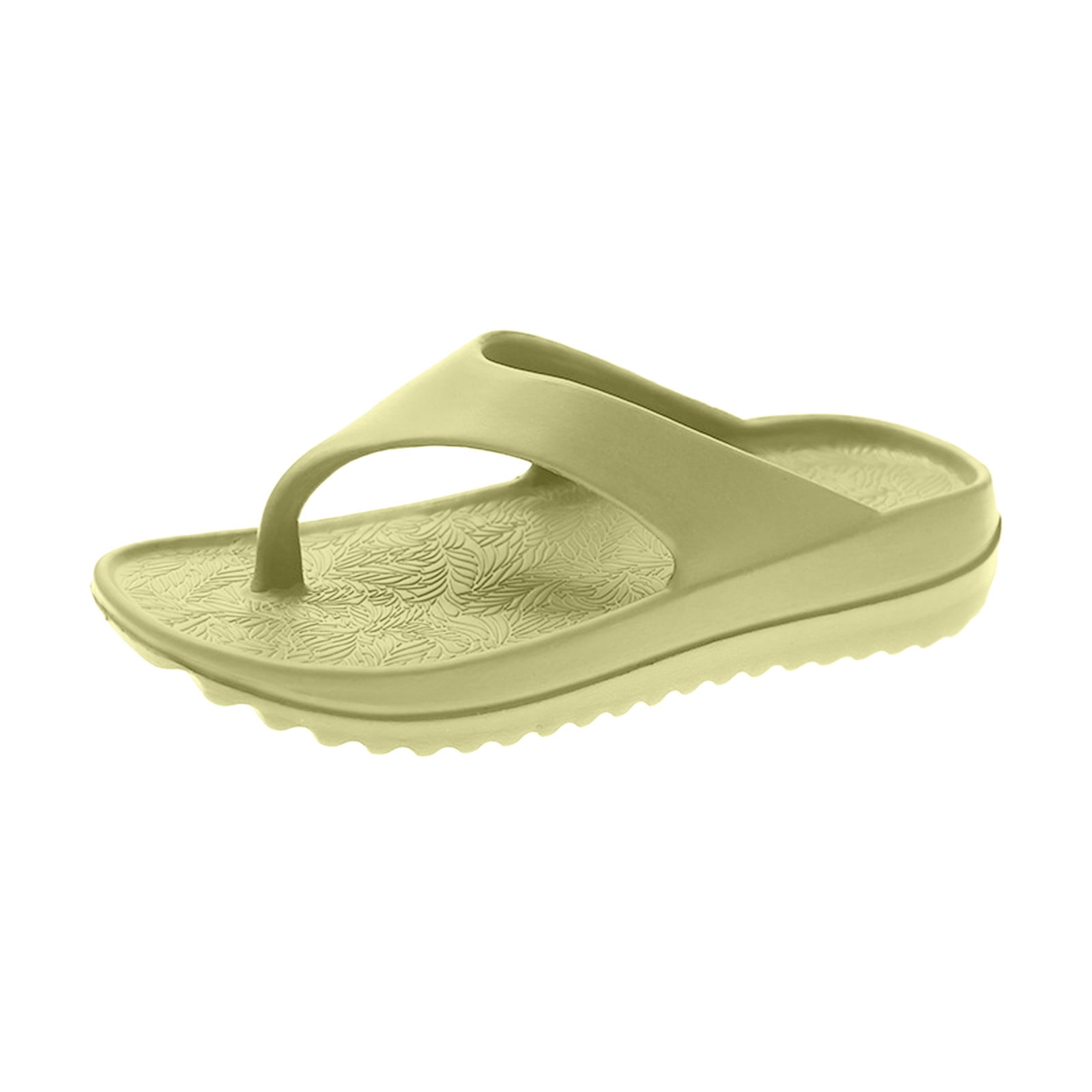 LoyisViDion Womens Sandals Clearance Lazy Shoes Women'S Orthotic Flip Flops with Arch Support Soft Thong Pillow Sand Green 8(40)