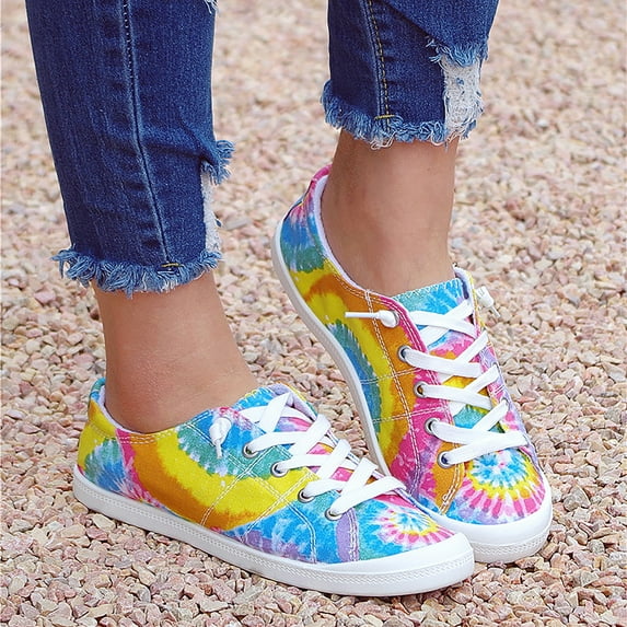 UTTOASFAY Womens Sandals Low-Cut Canvas Shoes One-Foot Lazy Korean Version Student Casual Flat Shoes Blue 9(41)