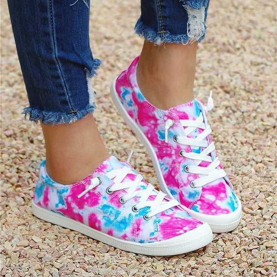 UTTOASFAY Womens Sandals Low-Cut Canvas Shoes One-Foot Lazy Korean Version Student Casual Flat Shoes Red 8.5(40)