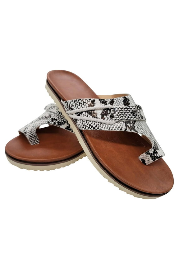 Womens Sandals Clearance New Style Flat Sandals Comfortable Slip Sole Ladies Summer Beach Shoes White 5.5(36)