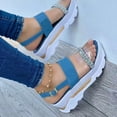 thumbnail image 1 of UTTOASFAY Womens Sandals Summer Ladies Women Flat Thick Soled Shoes Fashion Casual Beach Sandals Light blue 9, 1 of 4