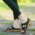 thumbnail image 1 of UTTOASFAY Womens Sandals Summer New Style Plus Size Casual Wedge Heel Adult Women'S In-Line Sandals Black 10(43), 1 of 3