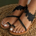 thumbnail image 1 of LoyisViDion Womens Sandals Clearance Summer Sandals for Women Slip-On Flat Shoe Female Open Toe Slip-On Beach Slipper Black 6(36), 1 of 6