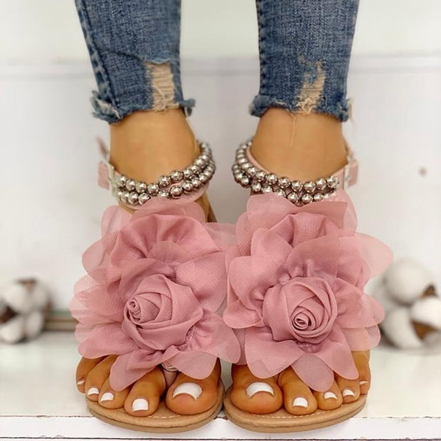 Women's Embroidered Wood Bead Sandals - Cheongsam Style Wedge Shoes With Fabric Upper & Non-Slip Sole