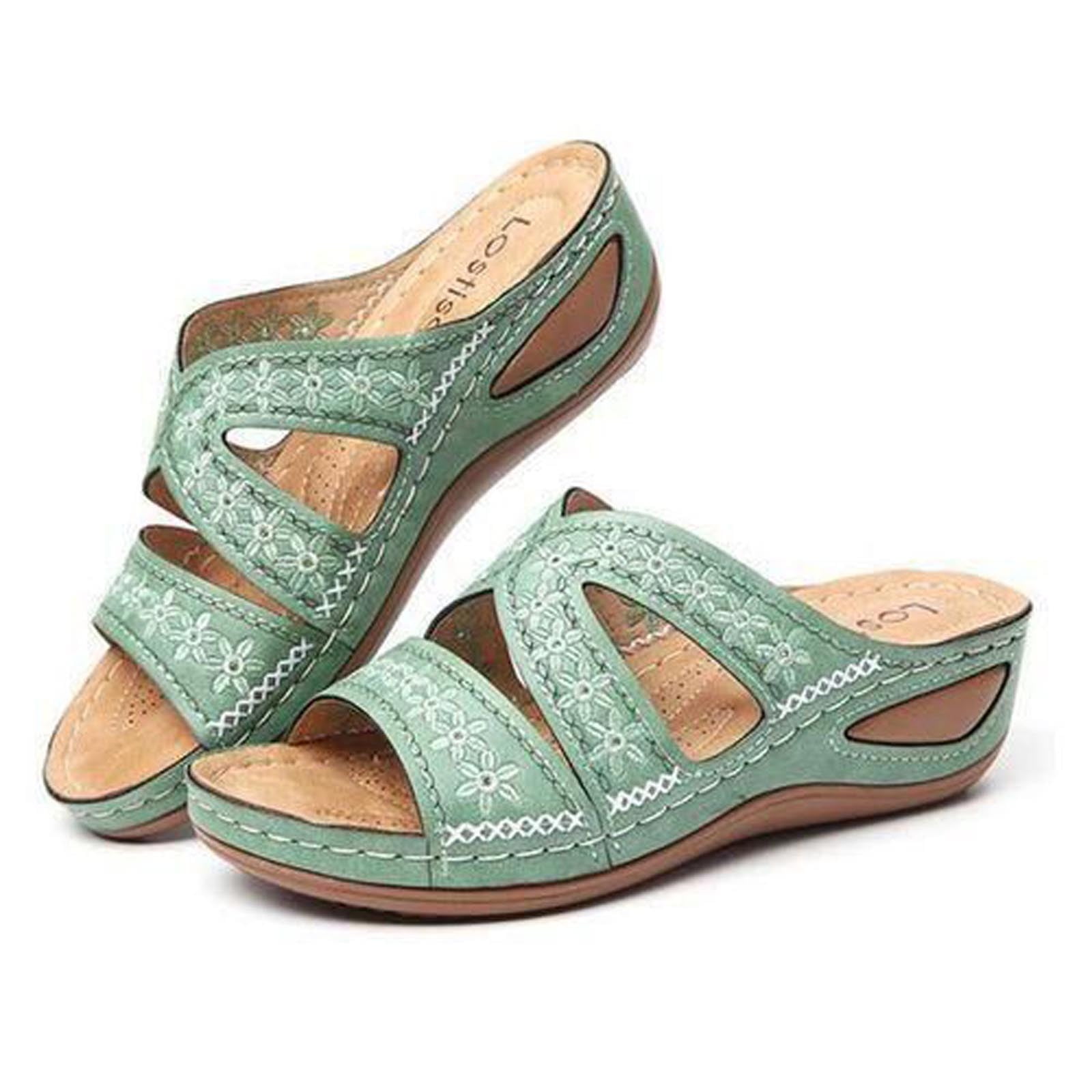 LoyisViDion Womens Sandals Clearance Women'S Multi-Color Embroidered ...
