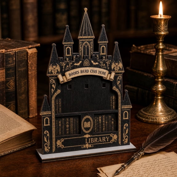 Loyisod 2D Castle Shaped Book Reading Timer Counter Decoration Desktop Book Decoration