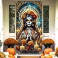 thumbnail image 1 of Loyisod Day of The Dead Door Cover Día De Los Muertos Decoration Mexican Fiesta Party Skull Office Front Door Decor 35×71in, 1 of 6