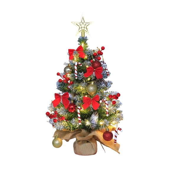 Loyisod Tabletop Mini Christmas Tree Kit, Pre-Assemble DIY Small ...