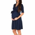 thumbnail image 1 of Loyisvidion Womens Maternity Dresses Summer Middle Sleeve Lace Maternity V-Neck Dress Fashion,Lacing Skirt Nightgown, 1 of 3