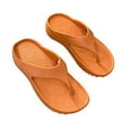 thumbnail image 1 of Loyisvidion Womens Sandals Lazy Shoes,Women's Orthotic Flip Flops With Arch Support Soft Thong Pillow Sand Orange 7(38), 1 of 3