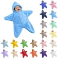 thumbnail image 1 of Loyni 0-3 Months Starfish Shape Thick Baby Sleep Sack Soft Warm Newborn Swaddle Wrap Cozy Infant Wearable Blanket for Indoor & Outdoor Use, 1 of 7