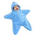 thumbnail image 1 of Loyni 0-3 Months Starfish Shape Thick Baby Sleep Sack Soft Warm Newborn Swaddle Wrap Cozy Infant Wearable Blanket for Indoor & Outdoor Use, 1 of 7