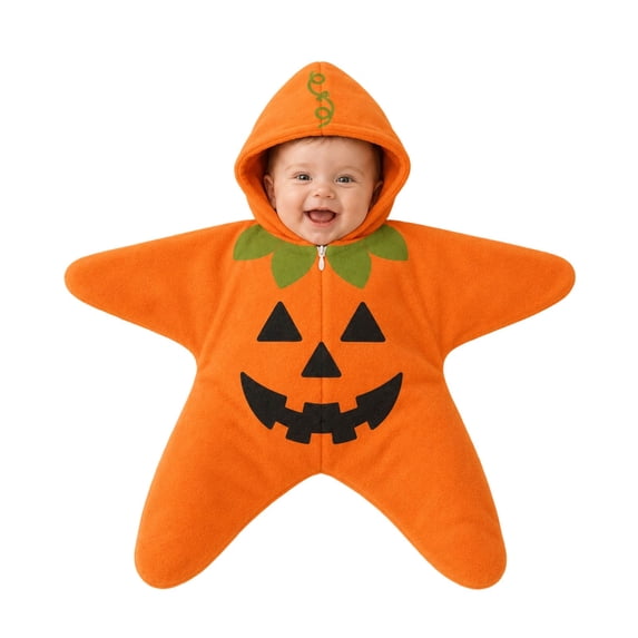 Loyni Baby Starfish Onesie Fleece Wearable Swaddle Bag Newborn Star Shape Hooded Sleep Sack Halloween Sleeping Blanket for 0‑3 Months Baby Shower Gift