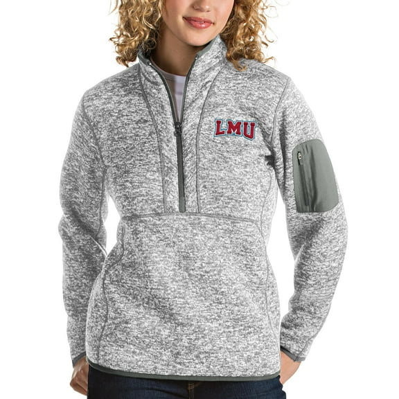 Loyola Marymount Lions Antigua Women's Fortune Half-Zip Pullover Sweater - Heather Gray