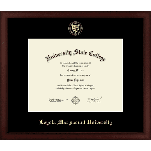 Loyola Marymount University Diploma Frame, Document Size 11" x 8.5"