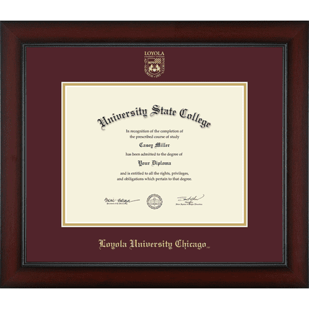 Loyola University Chicago Diploma Frame, Document Size 11" x 8.5"