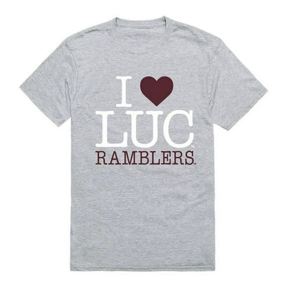 Loyola University Chicago I Love T-Shirt, Heather Grey - 2XL