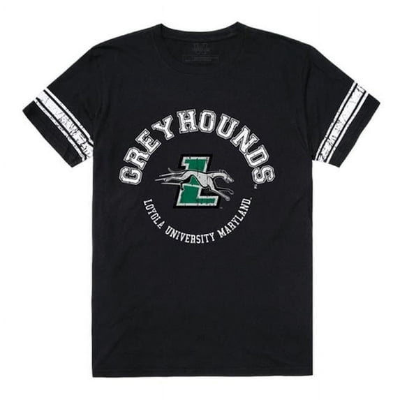 Loyola University Maryland Men Football Tees, Black & White - Extra Large