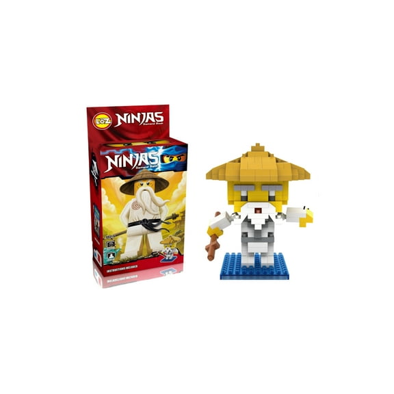 "Loz Toys Wu Master Ninja Mini Blocks Black & White Warrior Set"
