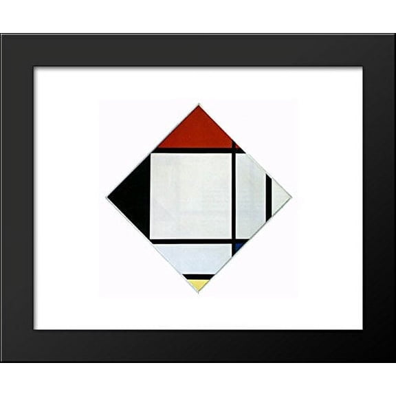 Lozenge Composition with Red, Black,Blue and Yellow 20x24 Framed Art Print by Mondrian, Piet