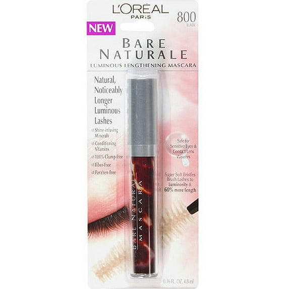 L'OREAL BARE NATURALE LUMINOUS LENGTHENING MASCARA #800 BLACK