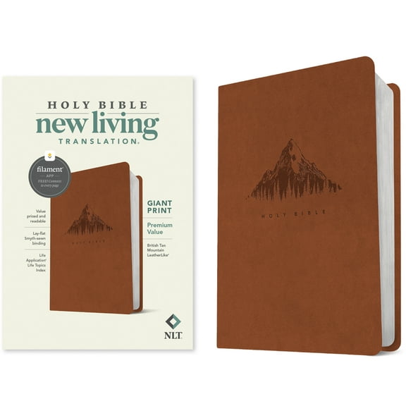 NLT Giant Print Premium Value Bible, Filament Enabled (Leatherlike, British Tan Mountain), (Hardcover)