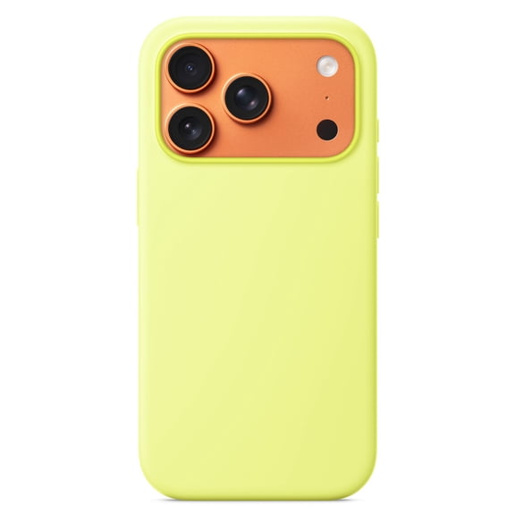 Lpalce for iPhone 17 Pro Silicone Case, Compatible with MagSafe and Camera Control Button,With Two Connection Points Soft-touch Slim Fit Magnetic Phone Protection Cover 6.3＂ - Neon Yellow