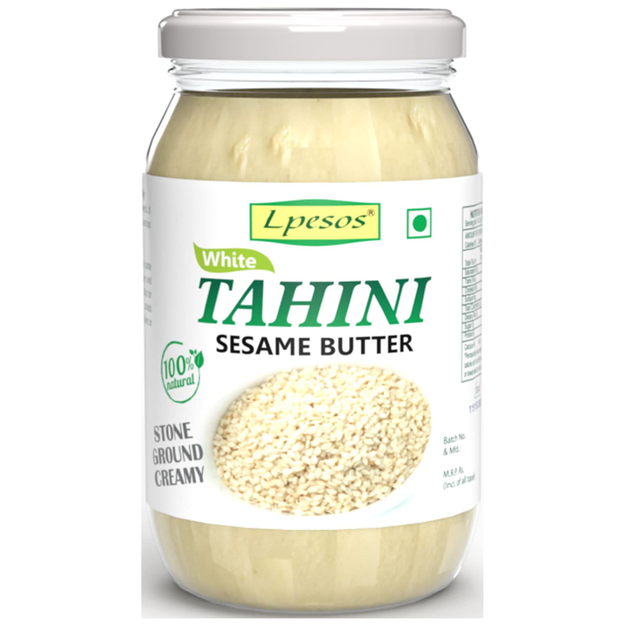 Lpesos Natural White Tahini Sesame Seed Butter 100 Natural Keto