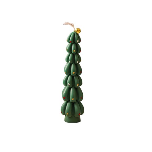 Lpmadey Christmas Tree Shaped Scented Candles Decorative Tree Candle with Bell for Holiday Table Home Decor