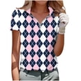 thumbnail image 1 of Lpmadey Polo Shirts for Women Summer Short Sleeve Quarter Zip Pullover Business Casual Golf Shirt for Sports, 1 of 4