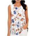 thumbnail image 1 of Lpmadey Tank Tops for Women Summer Sleeveless Tops Pleated Crewneck Floral Loose Fit Casual Flowy Boho Tunic Tops, 1 of 5