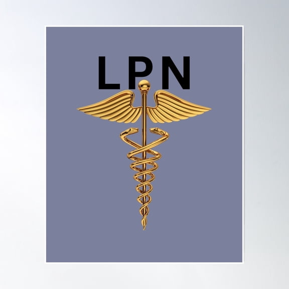 Lpn Caduceus Symbol Poster Wall Art, Modern Wall Decor, 12x18 UNFRAMED