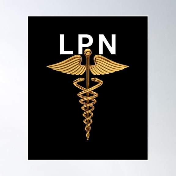 Lpn Caduceus Symbol Poster Wall Art, Modern Wall Decor, 12x18 UNFRAMED
